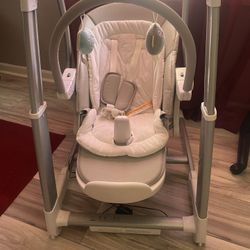 Baby Swing Plays Music Rocks Back-And-Forth