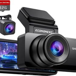 Dash Cam Front and Rear, 2.5K Dual Dash Camera for Cars, Car Camera with 3.16" IPS Screen, 170° Wide Angle, WDR Night Vision, G-Sensor, 24H Parking Mo