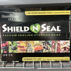Shield N Seal 15”x 20” 50 Ct Vacuum Sealer Bags (Clear)
