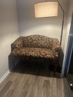 Small couch with lamp