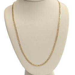 10kt Real Solid Gold Cuban Curb Diamond Cut Chain 2.5mm 18 Inches 