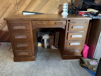 Vintage wood desk - schoolmaster!