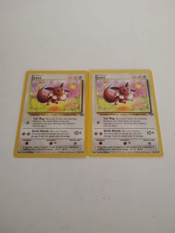 2 Near Mint Eevee Pokémon Cards 51/64 Jungle