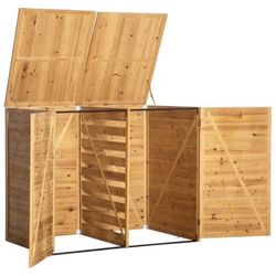 Outsunny 5' x 3' 2 Garbage Can Shed, Wood Storage Shed