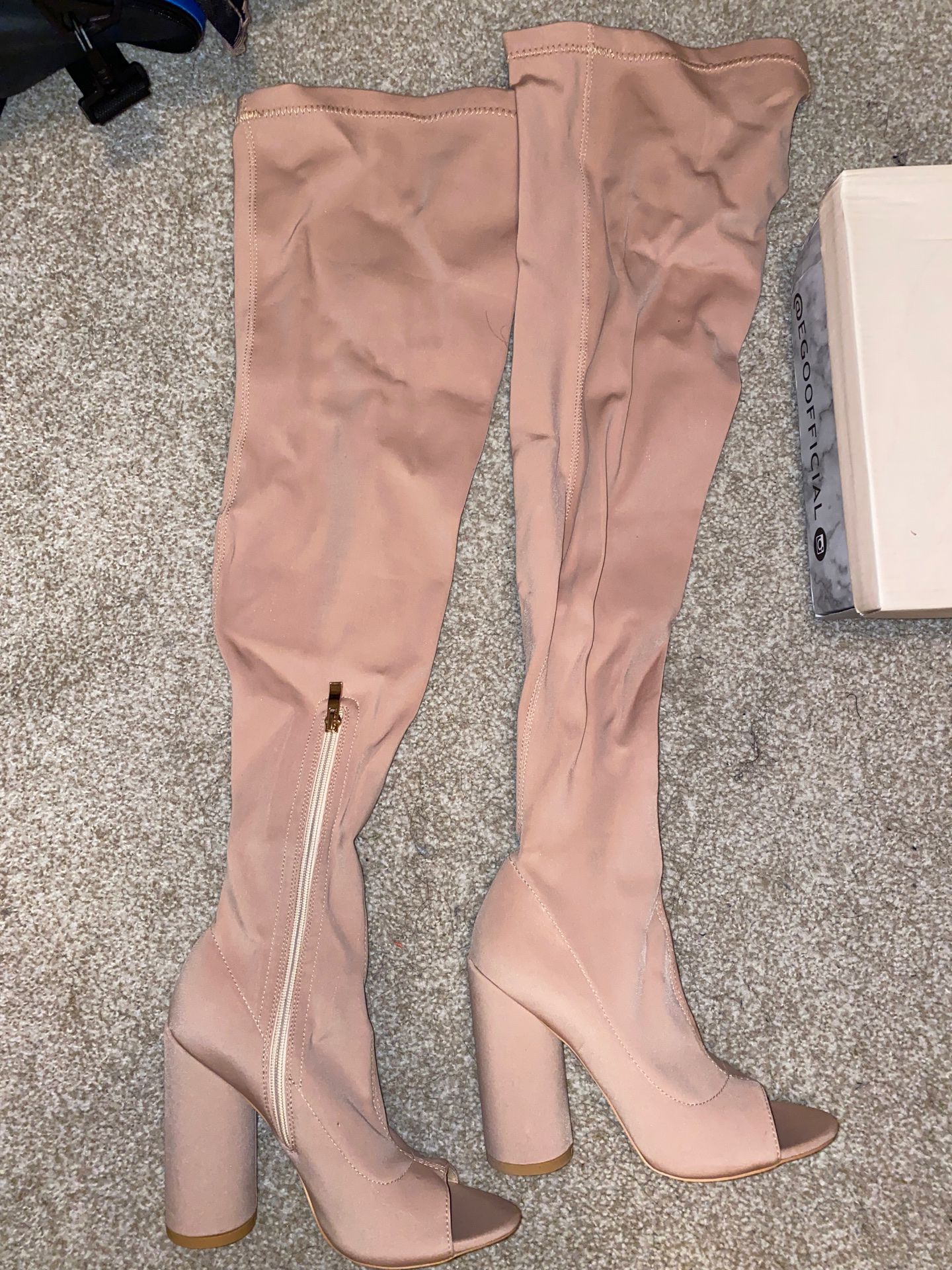 EGO nude lyrca thigh highs boots