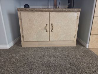 Classic dresser very heavy wood and granite  top 3 x 3 feet