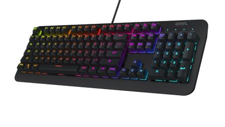 Light Up Typing Keyboard with LED Multicolor Keys & Switches, Onn Gaming Accessories Brand Adjustable