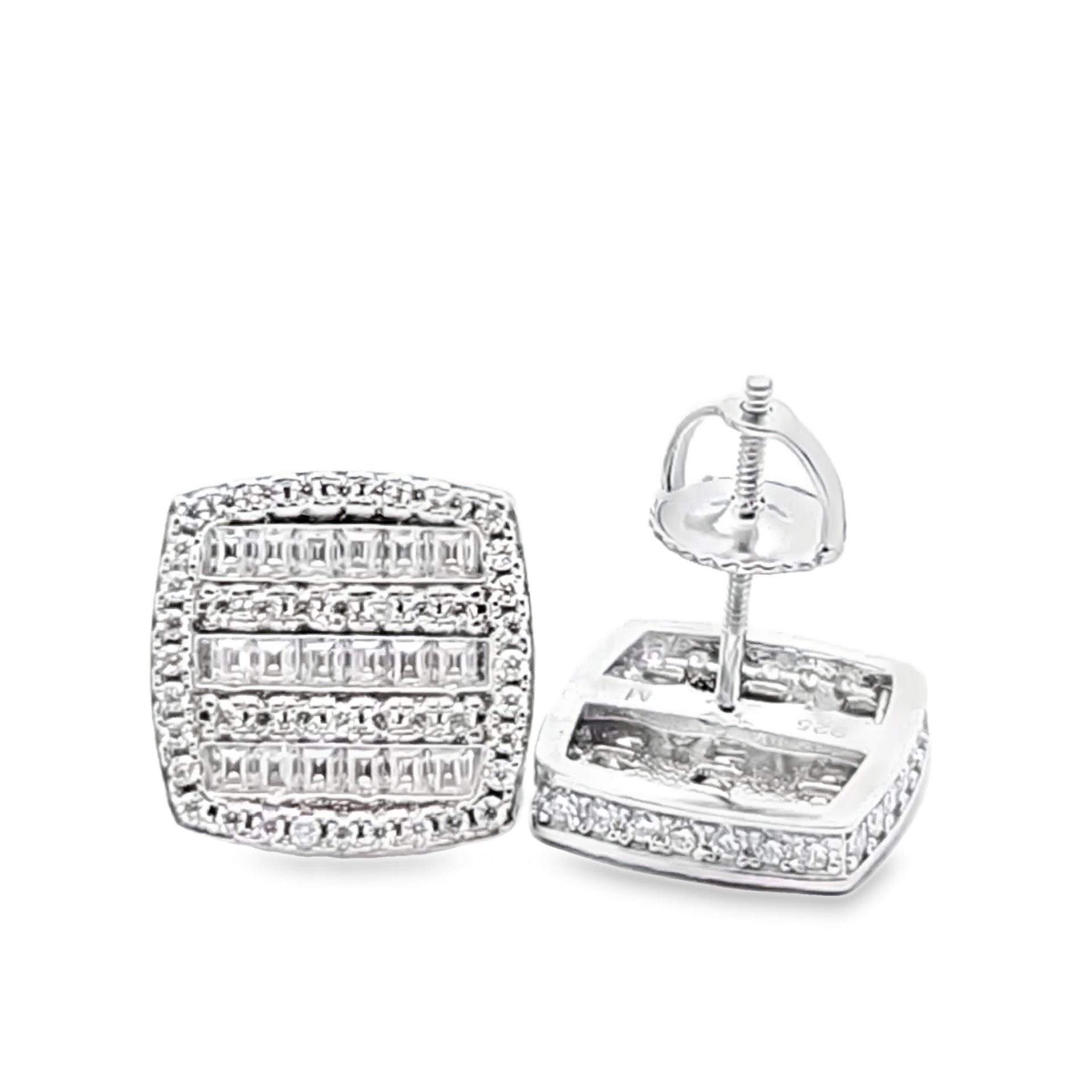 Sterling Silver VVS Moissanite 1.31 CTW Fancy Earring