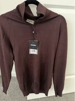 Brand New Mens long sleeve Polo - Brown, Size Small