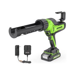 Greenworks 24V Cordless 10 oz. Caulk & Adhesive Gun 6-Speed Anti-Dripping with 2Ah Battery and Charger