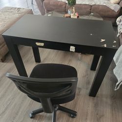 Black Desk With Chair