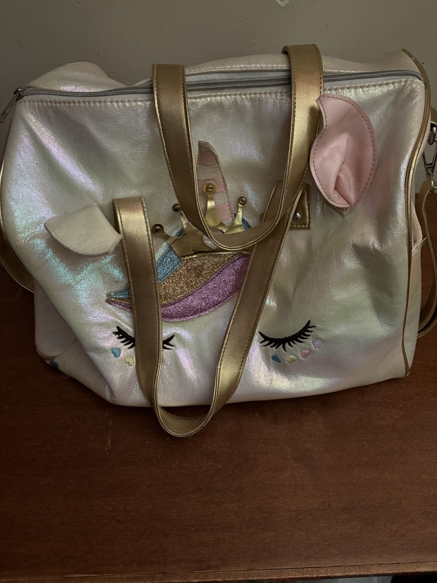 Iridescent Unicorn duffle bag