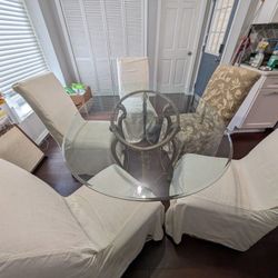 Glass Table With 6 Chairs 