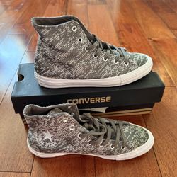 Women’s High Top Converse Sneakers, Size 6, Charcoal Color