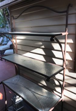 Shelves - Brown Jordan metal and glass shelves