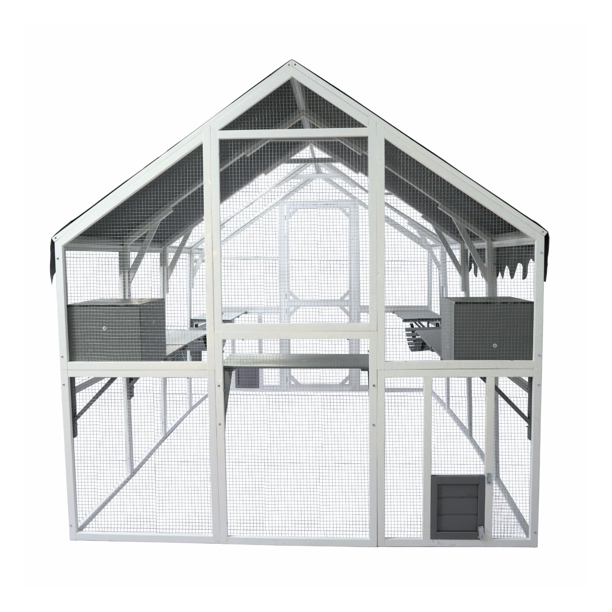 XPT019 cat cage box lovely house cute pet play speace Wooden White Big for backyard room