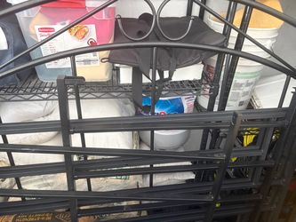 Metal single bed frame.