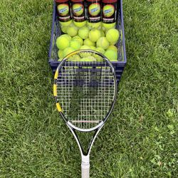 Prince Tennis Racquet And 80 Balls 