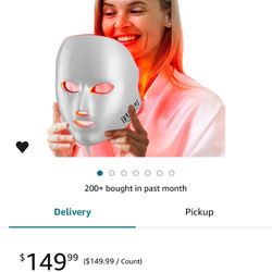 NEWKEY Red Light Therapy Mask for Face,7 Colors LED Face Mask Light Therapy, At-Home Photon Skin Care Beauty Mask for Anti Wrinkles Acne Reduction