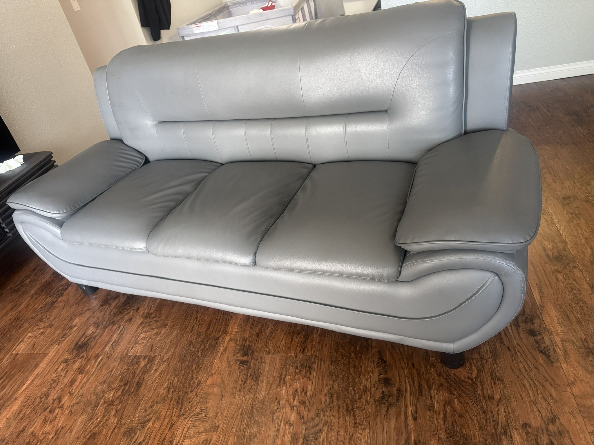 Sanuel 79 in. Round Arm 3-Seat Sofa in Gray