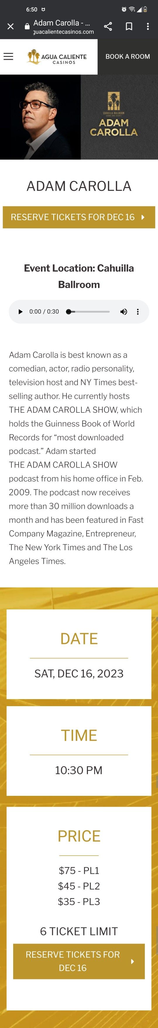 Adam Carolla At The Agua Caliente