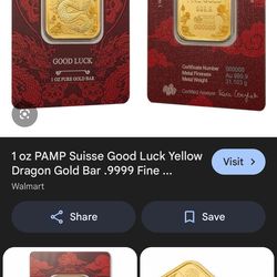 PAMP Suisse 1oz .9999 Gold Good Luck Dragon