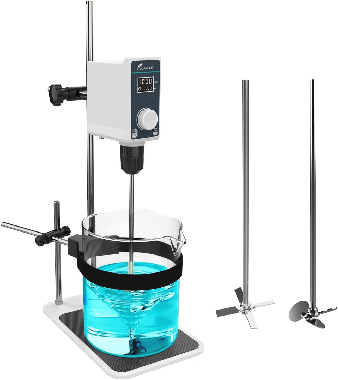 Digital Overhead Stirrer Set 20L Overhead Mixer Lab Stirrer w/Stirring Rods 20000mPas,100-1500rpm Timing 1min-24h (Stand Included)