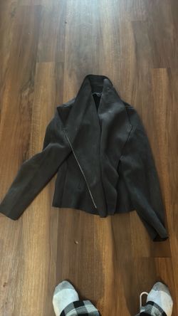 Motto jacket dark grey faux leather suade type