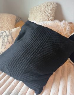 Black Textured Throw Pillow