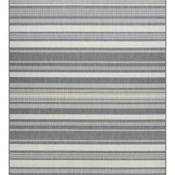 NEW-Couristan Recife Gazebo Sripe Indoor/Outdoor Area Rug, 3'9"x5'5", Champagne-Grey - Paid $63.38