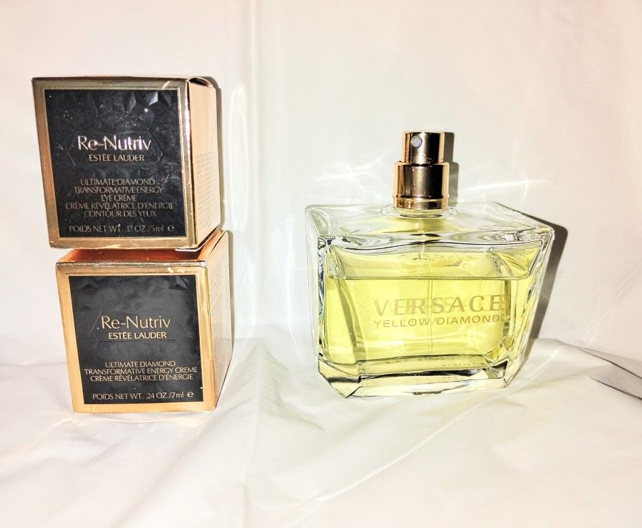 Versace Yellow Diamonds perfume and Estee Lauder "Diamond" skin care cream