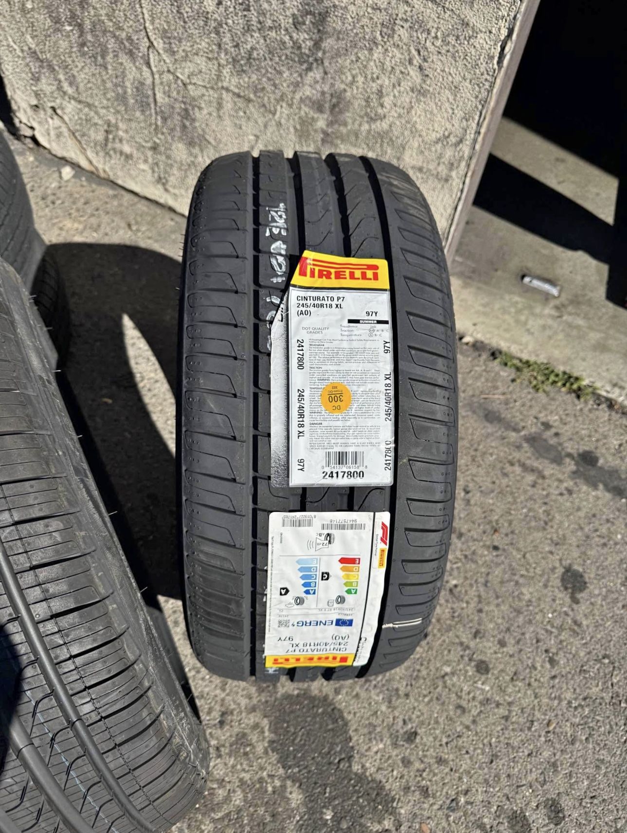 245-40-18 Pirelli Cinturato P7 97y 1 new tire 245/40/18 llanta Pirelli Run Flat