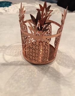 better homes and gardens Rose Gold Pineapple candle Holder 5 1/2"