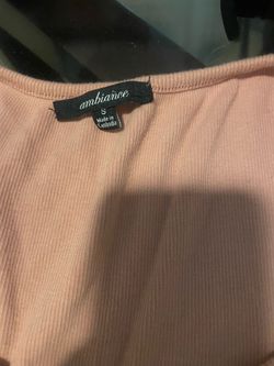 Ambiance Pink Ribbed Top Size Small