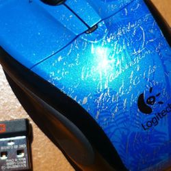 blue cordless computer mouse