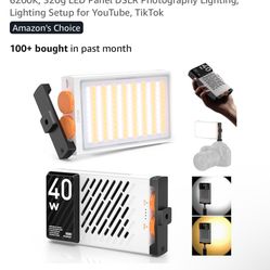 ZHIYUN FIVERAY M40 Video Light [Official], 40W Portable Camera Light, 14000 Lux, CRI/TLCI 96+ 2K, 320g LED Panel DSLR Photography Lighting, Li