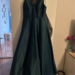 Floor Length Emerald Green Dress