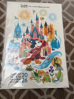 D23 2026 Mickey sorcerer poster 19x13 new