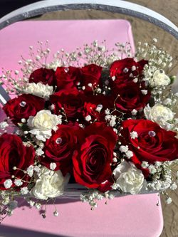 12ct rose basket with gems