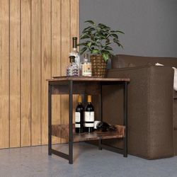 HG61L0930 New Small Rustic Industrial Coffee /End Table W/Metal Frame