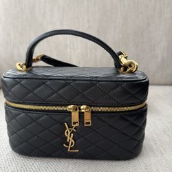 YSL Black Leather Clutch 