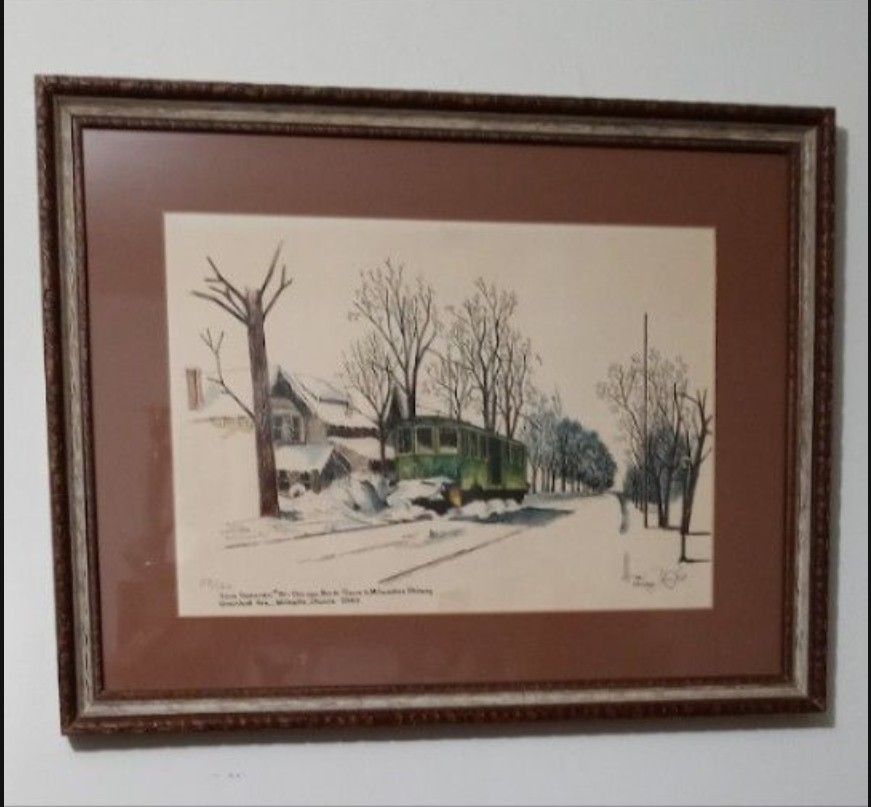 VINTAGE 52/150 WATERCOLOR ARTWORK PRINT/ LITHOGRAPH 28"×23"