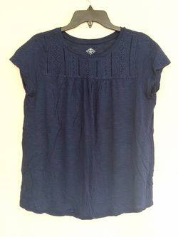 Navy Blue Short Sleeve Blouse by St. John’s Bay