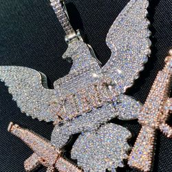 14K Iced Out KING Pendant 