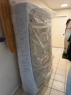 Full mattress + box spring.