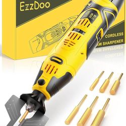 Cordless Electric Chainsaw Sharpener Kit - Portable 12V Chain Saw Sharpener Tool with 6 Titanium