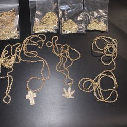 12 Gold Skinny Rope Chains