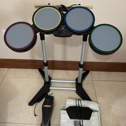 Harmonix PS2 PS3 PlayStation Rock Band Wired Drums Pedal & Stand TESTED #822148