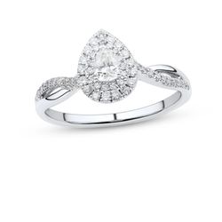 Tear Drop Diamond Ring