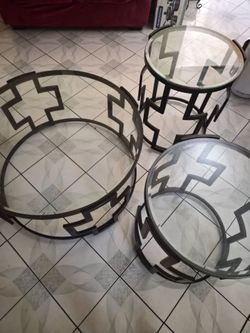 Glass table set 3pc